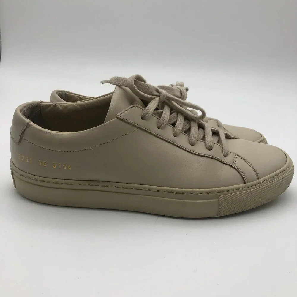 Woman By Common Projects Achilles Leather Sneakers EU‎ 36 US 6 Beige Cream Low